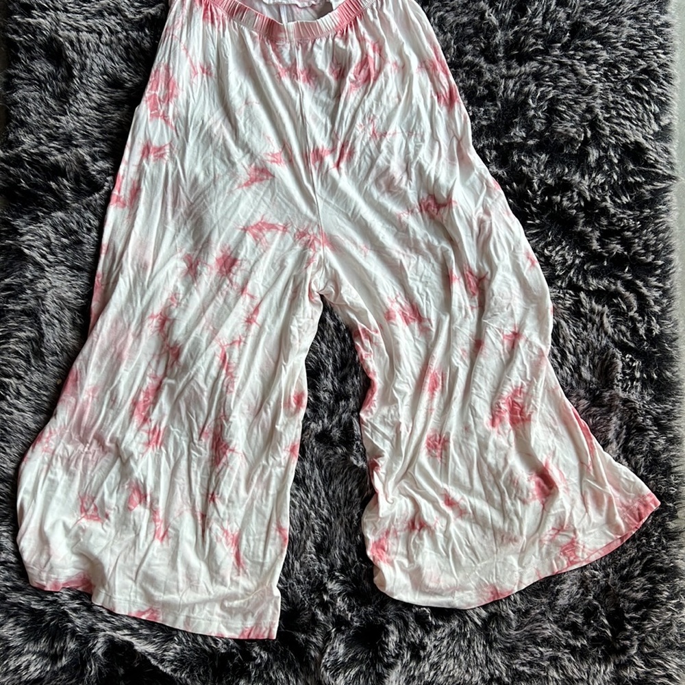 Nordstrom Girls’ Got Your Back Print Tie Back Jumpsuit In Pink Lotus Tie Dye NWT - Picture 7 of 7